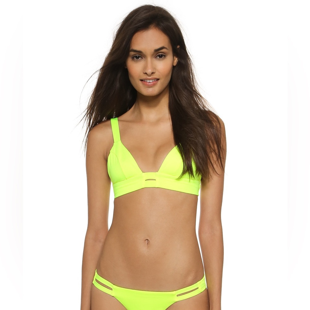 Vitamin A Neon Yellow String Bikini Top and Bottom